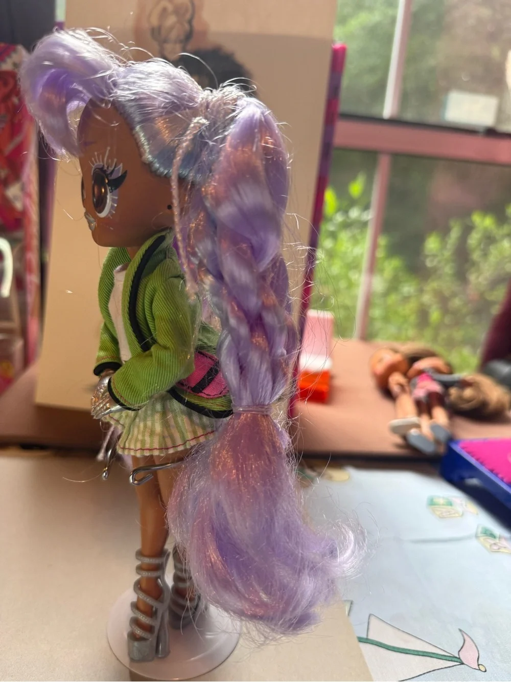 L.O.L. Doll with Lavender Hair and Green Outfit